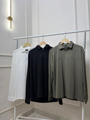 Textured Zipper Long Sleeves