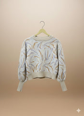 Pullover Sleeves Beige Sweater