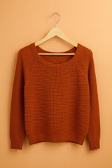 WAFFLE-KNIT SWEATER