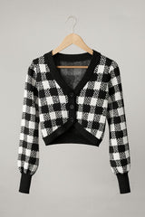 HEARTBREAK CROPPED CARDIGAN IN GINGHAM