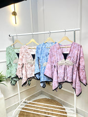 Wrap-style Peplum Top