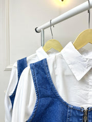 Shirt With Denim Vest