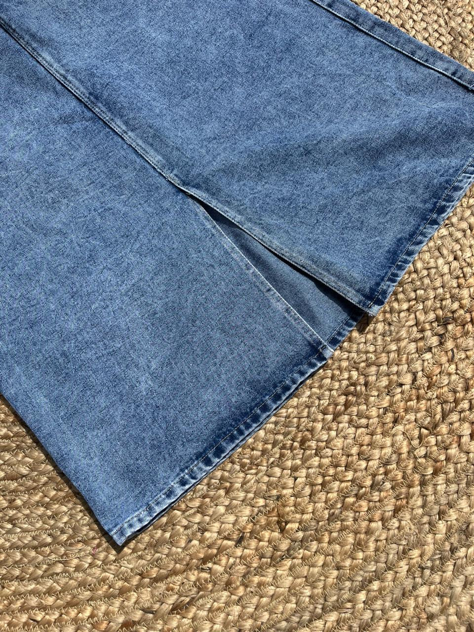 Denim Long Skirt With Slit