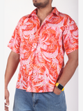 Orange Hawai Print Men's Shirt
