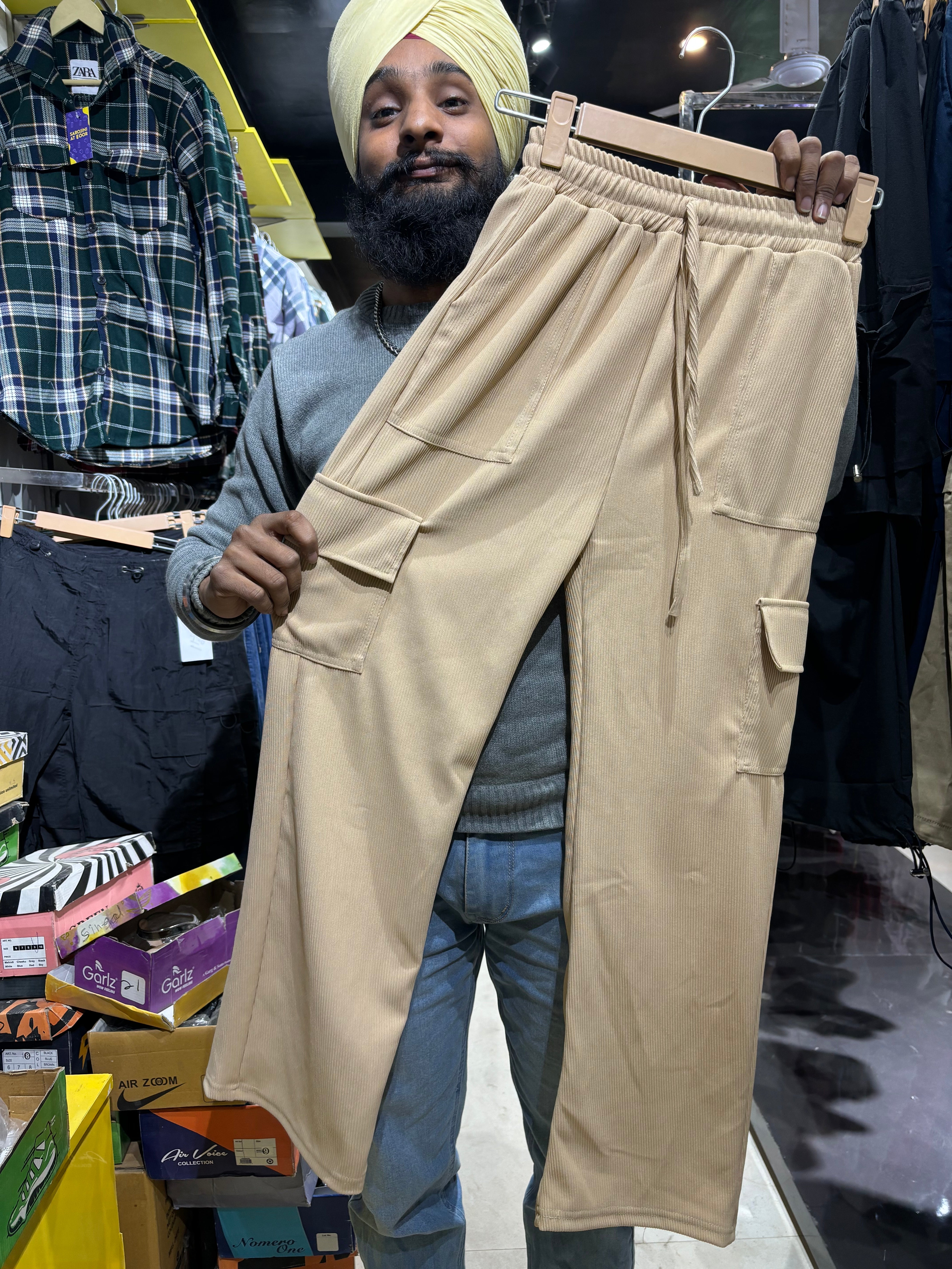 Ribbed Cargo Trouser