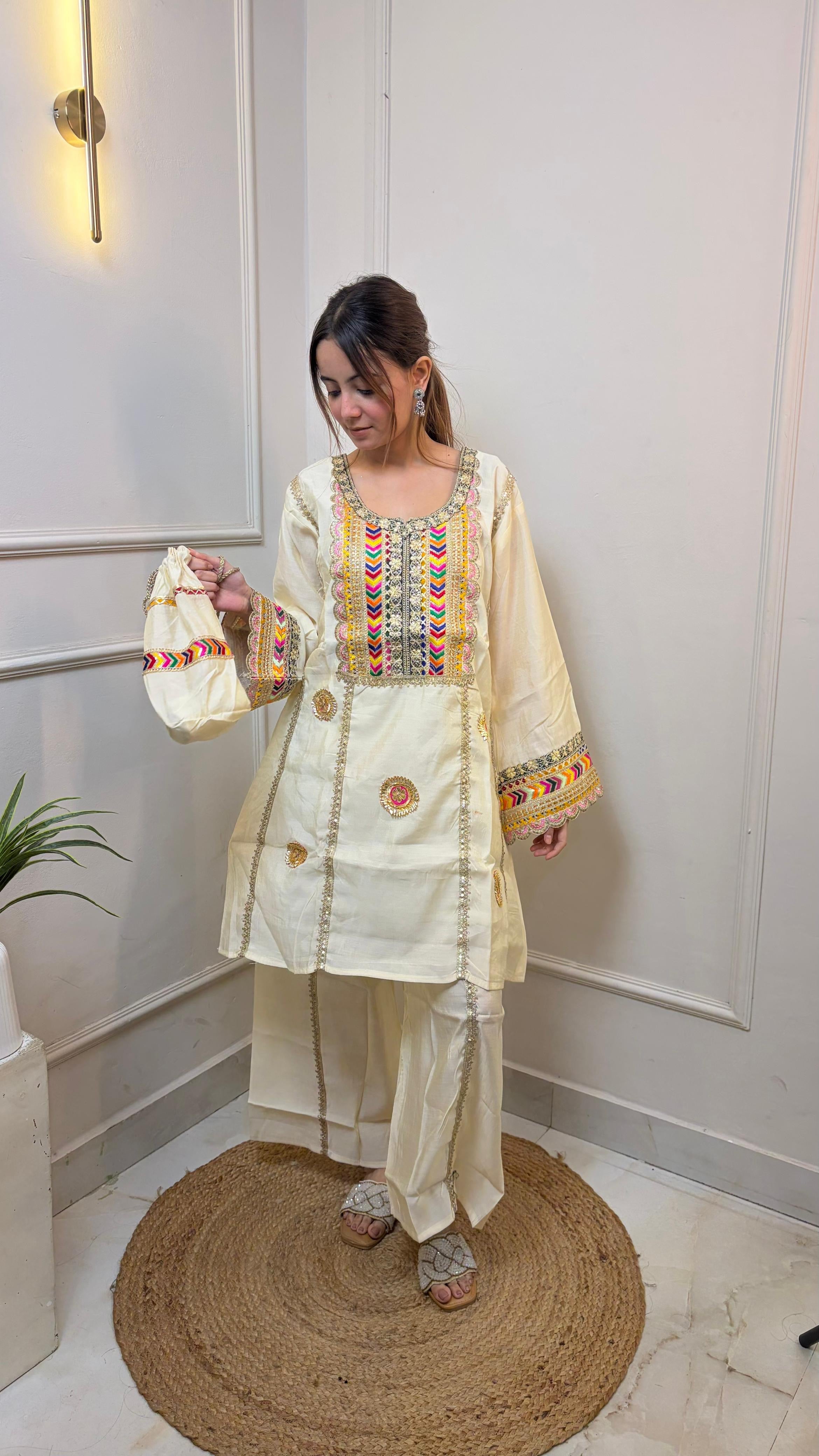 Embroidery Kurti Set
