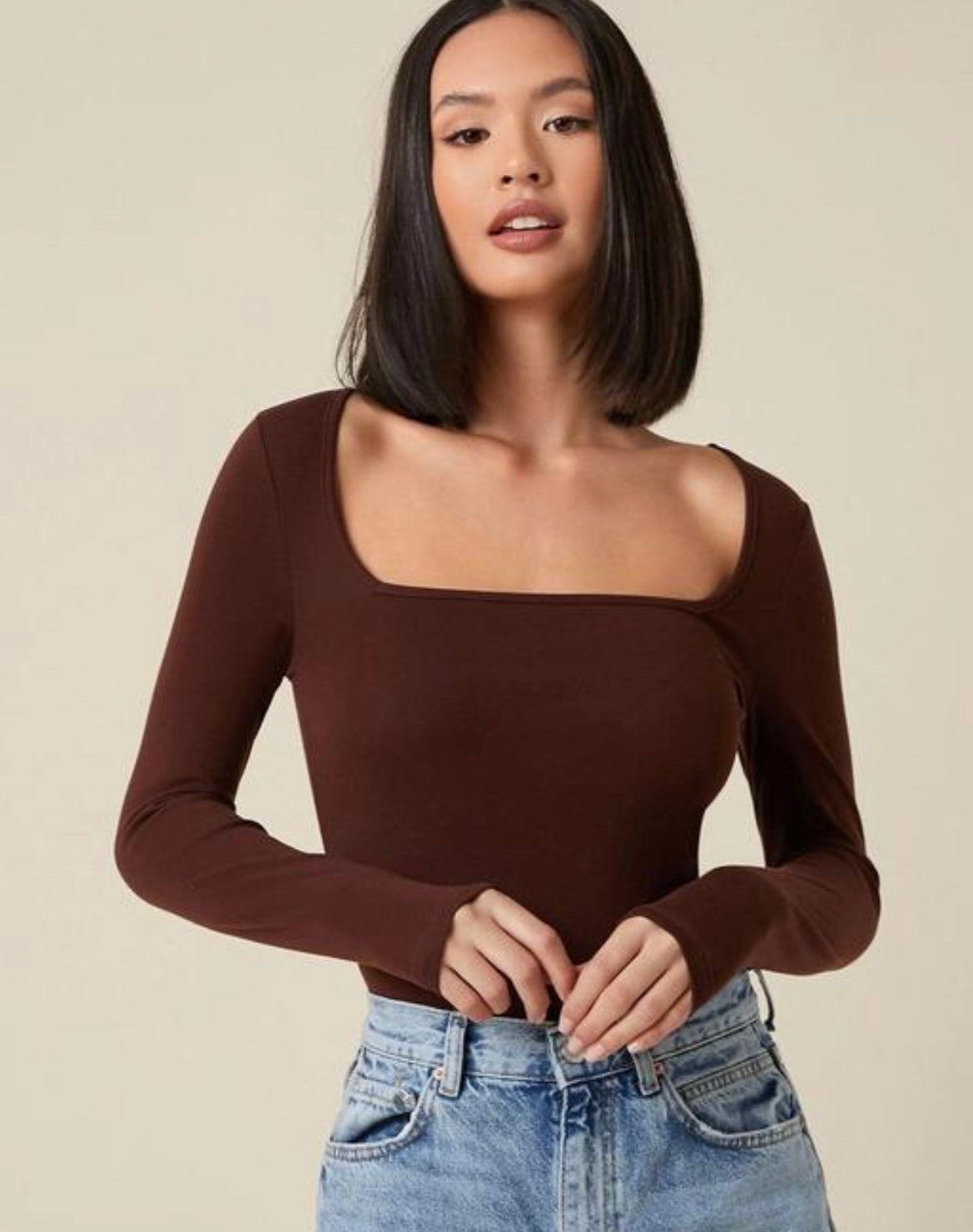 Square Neck Top Full Sleeve