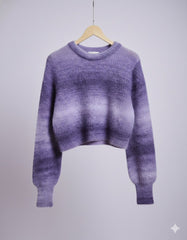 FUZZY OR FLUFFY KNIT, LONG-SLEEVED SWEATER