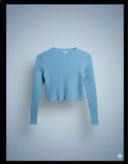 CABLE-KNIT CROP SWEATER