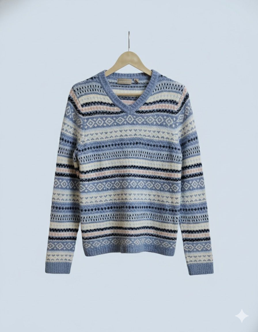 CROFT & BARROW FAIR ISLE V-NECK SWEATER.