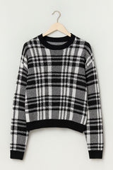WINDOWPANE PLAID SWEATER