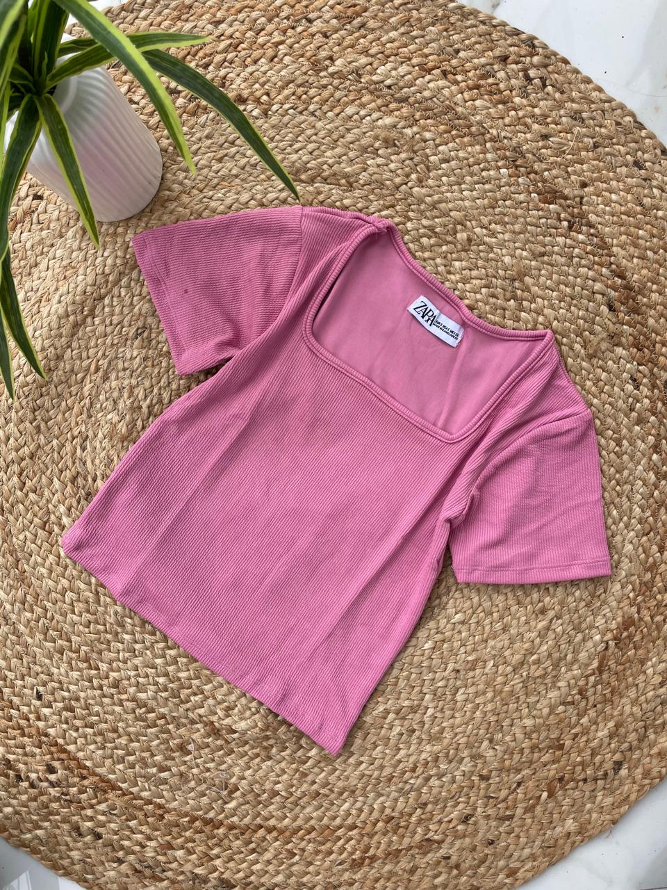 Square Neck Half Sleeves Tops